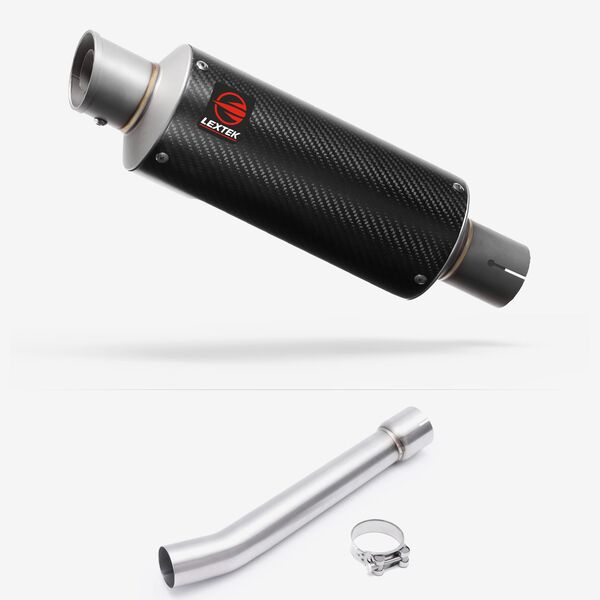 Lextek Carbon Fibre GP8C 240mm Exhaust with Link Pipe for Yamaha FZS 1000 (00-05)