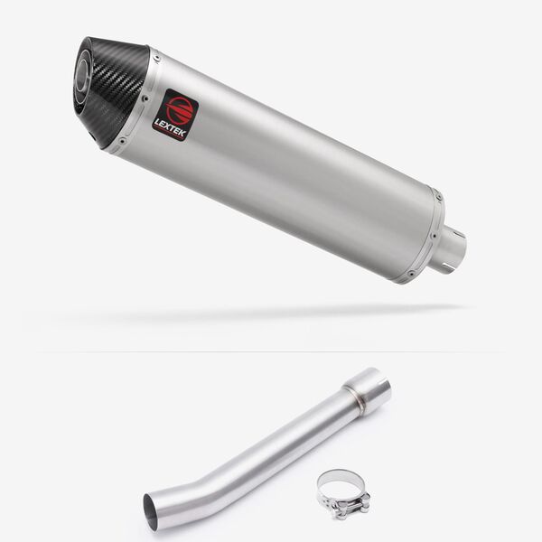 Lextek Brushed Stainless Steel RP1 400mm Exhaust with Link Pipe for Yamaha FZS 1000 (00-05)