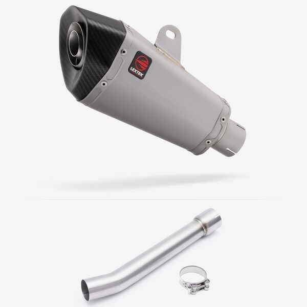 Lextek Matt Stainless Steel XP10 210mm Exhaust with Link Pipe for Yamaha FZS 1000 (00-05)