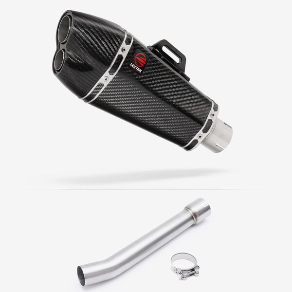 Lextek Carbon Fibre XP13C 210mm Exhaust with Link Pipe for Yamaha FZS 1000 (00-05)
