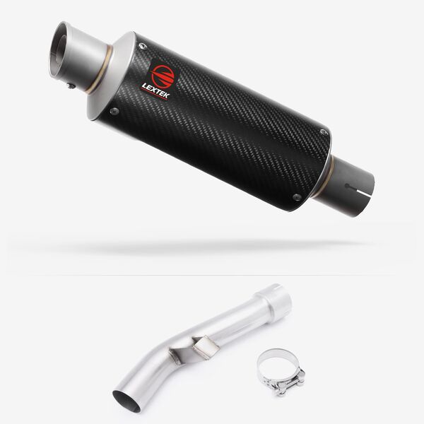 Lextek Carbon Fibre GP8C 240mm Exhaust with Link Pipe for Yamaha FZ1 (06-15)
