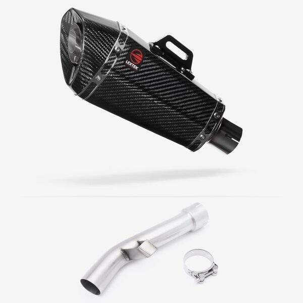 Lextek Carbon Fibre XP8C 210mm Exhaust with Link Pipe for Yamaha FZ1 (06-15)
