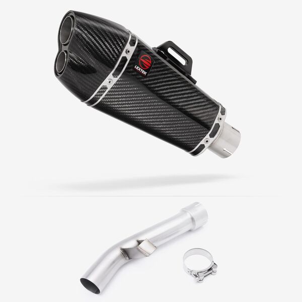 Lextek Carbon Fibre XP13C 210mm Exhaust with Link Pipe for Yamaha FZ1 (06-15)