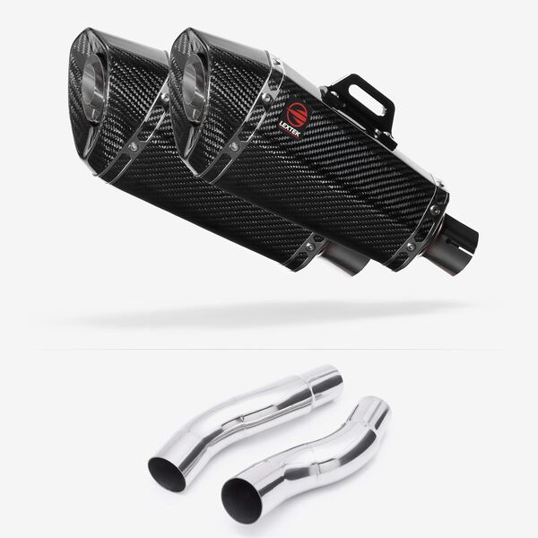 Lextek Carbon Fibre XP8C 210mm Exhaust with Link Pipes for Kawasaki Z1000 (14-19)