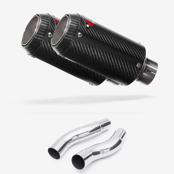 Lextek Carbon Fibre CP8C 150mm Exhaust with Link Pipes for Kawasaki Z1000 (14-19)