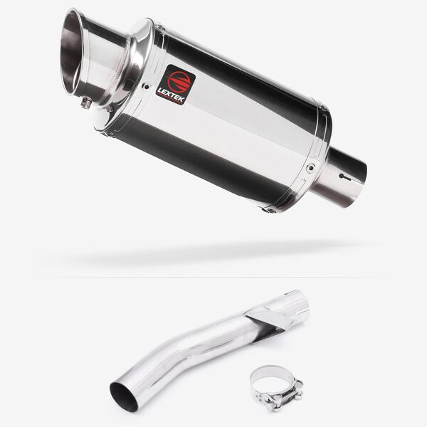 Lextek Stainless Steel YP4 Stubby Exhaust 200mm with Link Pipe for Yamaha FZS 600 Fazer (97-03)