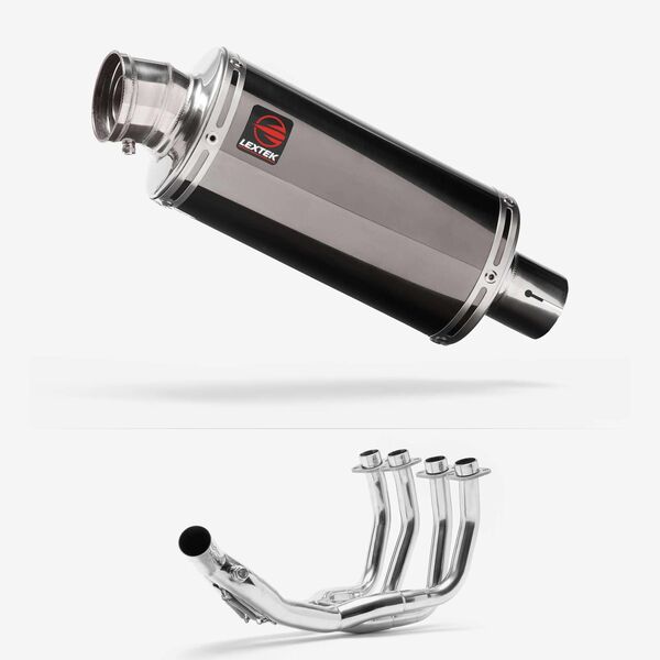 Lextek Smoked Stainless Steel OP16 250mm Exhaust System for Yamaha XJ6 Diversion (09-16)