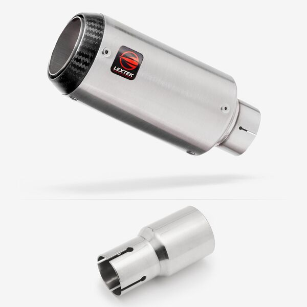 Lextek Matt Stainless Steel CP1 150mm Exhaust with Link Pipe for Piaggio MP3 500 (07-15)