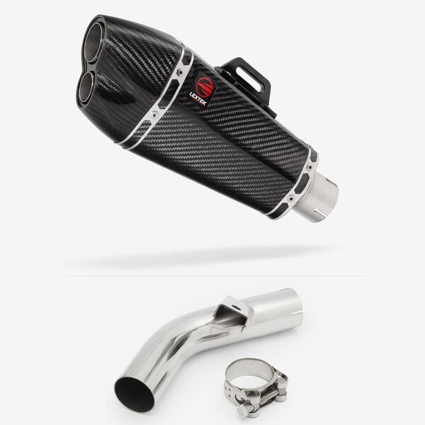 Lextek OP1 Oval Exhaust Silencer – Stainless Steel, 350mm, 51mm Inlet – Matte Finish