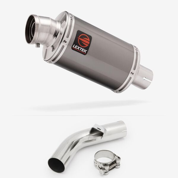Lextek Smoked Stainless Steel OP15 200mm Exhaust with Link Pipe