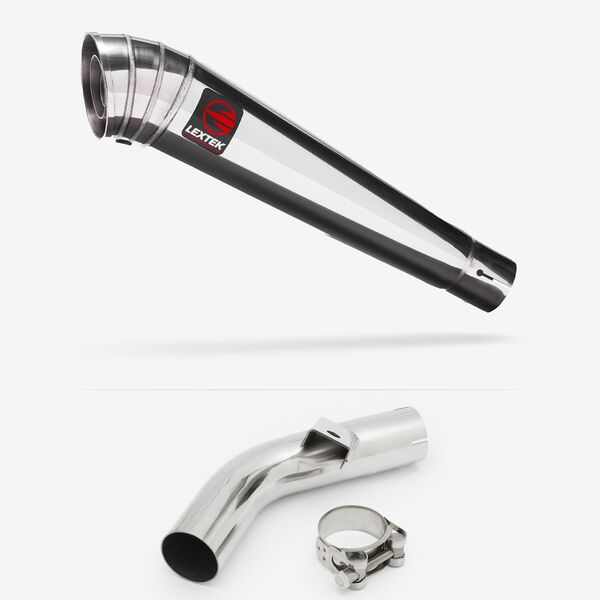Lextek Polished Stainless Steel MP4 300mm Exhaust with Link Pipe