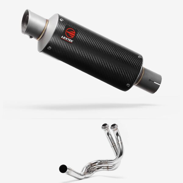 Lextek Carbon Fibre GP8C 240mm Exhaust System for Kawasaki ER6, Ninja 650, Z650, Versys 650