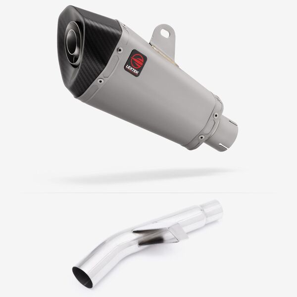 Lextek Matt Stainless Steel XP10 210mm Exhaust with Link Pipe for Kawasaki Versys 1000 (15-18)