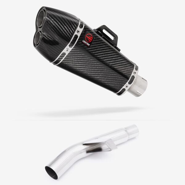 Lextek Carbon Fibre XP13C 210mm Exhaust with Link Pipe for Kawasaki Versys 1000 (15-18)