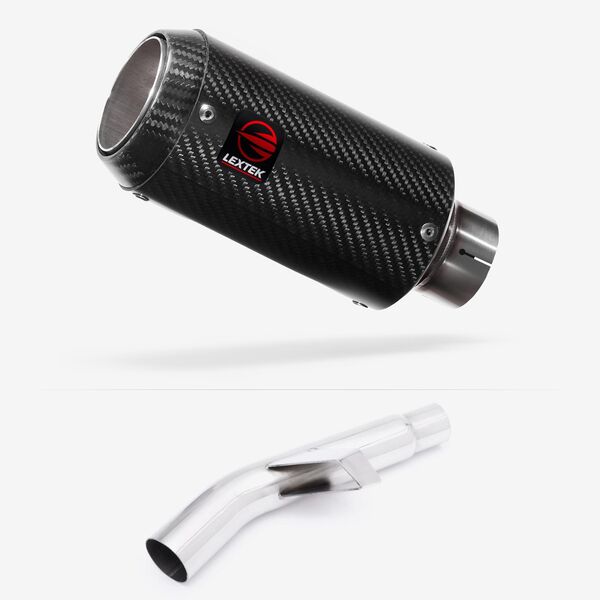 Lextek Carbon Fibre CP8C 150mm Exhaust with Link Pipe for Kawasaki Versys 1000 (15-18)