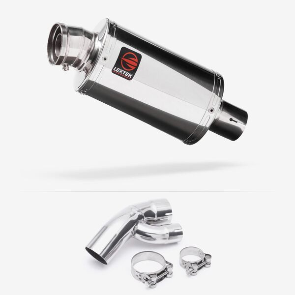 Lextek Polished Stainless Steel OP4 200mm Exhaust with Link Pipe for BMW S1000 XR (15-19)
