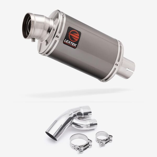 Lextek Smoked Stainless Steel OP15 200mm Exhaust with Link Pipe for BMW S1000 XR (15-19)
