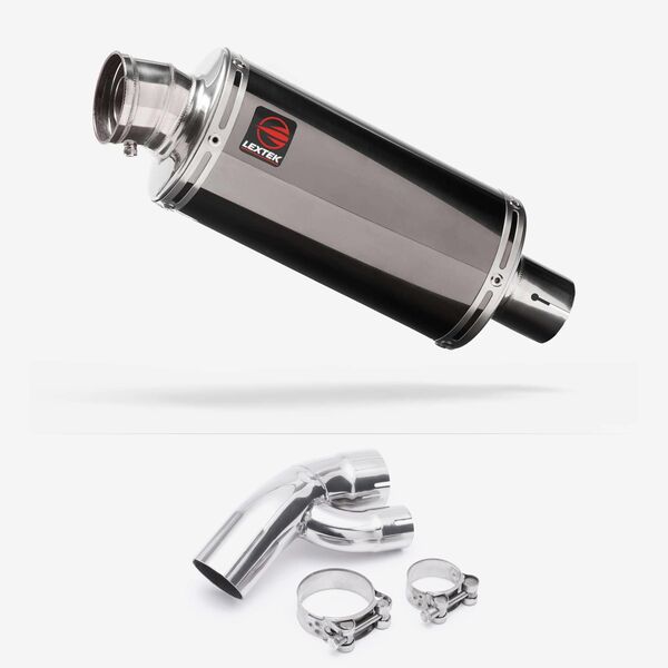 Lextek Smoked Stainless Steel OP16 250mm Exhaust with Link Pipe for BMW S1000 XR (15-19)
