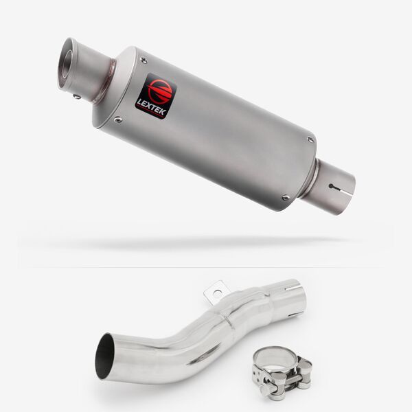 Lextek Matt Stainless Steel GP1 240mm Exhaust with Link Pipe for Honda CB500 F/X (13-20)