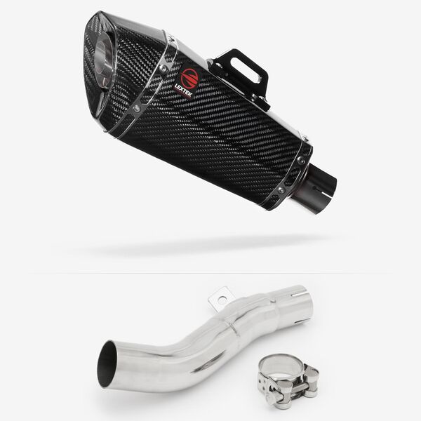 Lextek Carbon Fibre XP8C 210mm Exhaust with Link Pipe for Honda CB500 F/X (13-20)