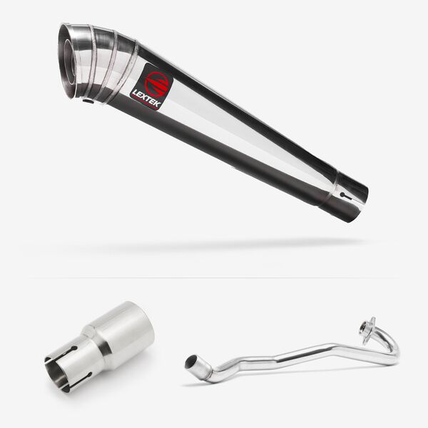 Lextek Polished Stainless Steel MP4 300mm Exhaust System for Lexmoto Adrenaline (EFI) 125