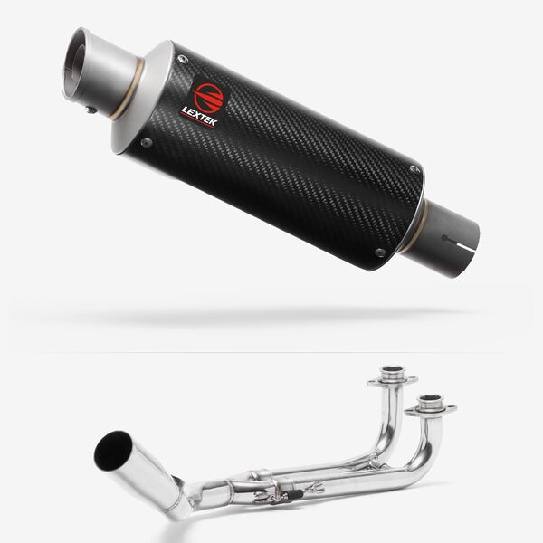 Lextek Carbon Fibre GP8C 240mm Exhaust System for Yamaha T-Max 500/530 (12-17)