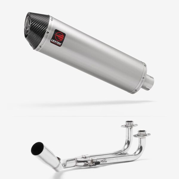 Lextek Brushed Stainless Steel RP1 400mm Exhaust System for Yamaha T-Max 500/530 (12-17)