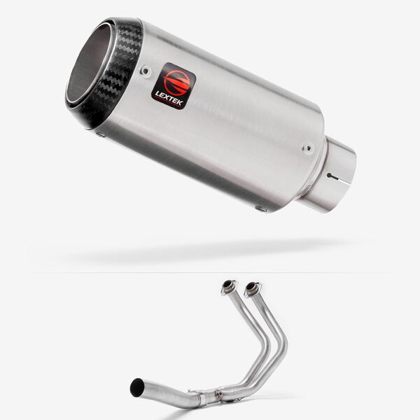 Lextek Matt Stainless Steel CP1 150mm High Level Exhaust System for Yamaha MT-07/XSR 700 (14-22)