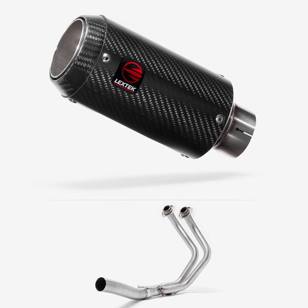 Lextek Carbon Fibre CP8C 150mm High Level Exhaust System for Yamaha MT-07/XSR 700 (14-22)