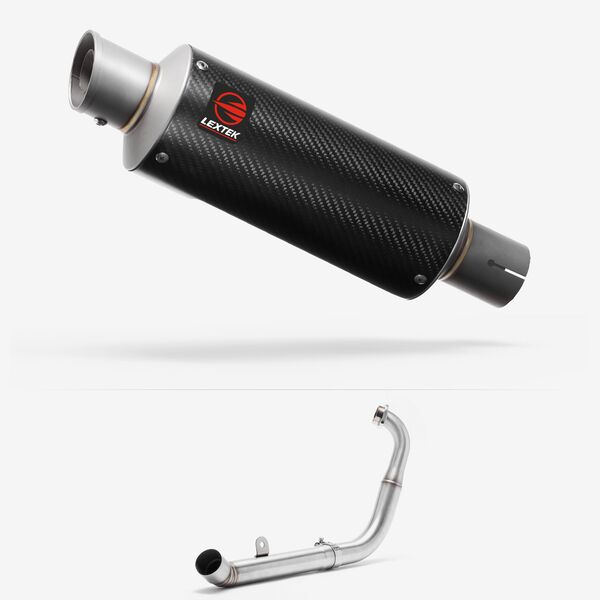 Lextek Carbon Fibre GP8C 240mm Exhaust System for Yamaha YZF-R125 / MT-125 (14-18)