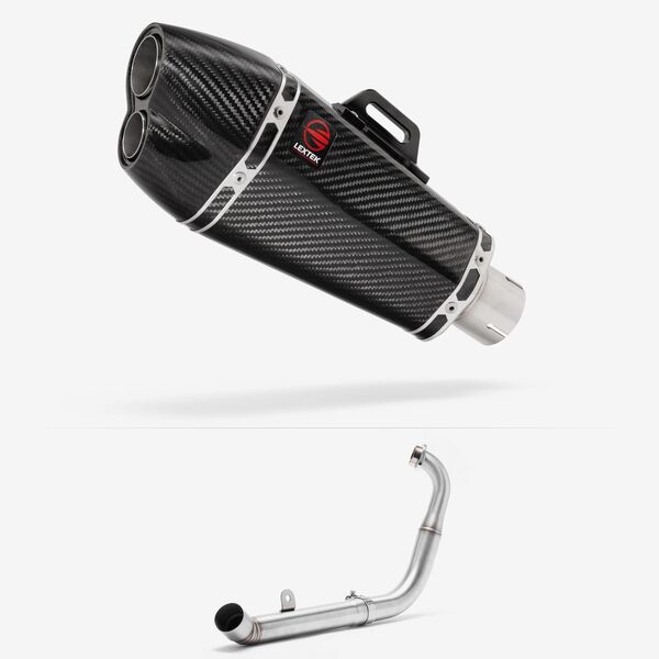 Lextek Carbon Fibre XP13C 210mm Exhaust System for Yamaha YZF-R125 / MT-125 (14-18)