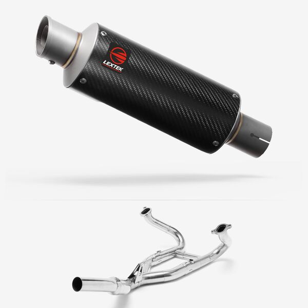 Lextek Carbon Fibre GP8C 240mm Exhaust System for BMW R 1200 GS (12-18) R 1200 R RS (14-18)