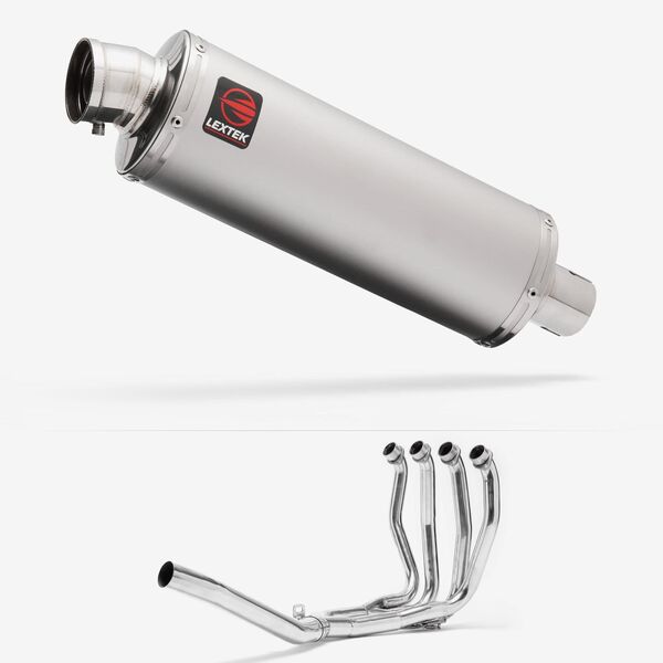 Lextek Matt Stainless Steel OP1 350mm Exhaust System for Suzuki GSX 1300 R Hayabusa (99-07)