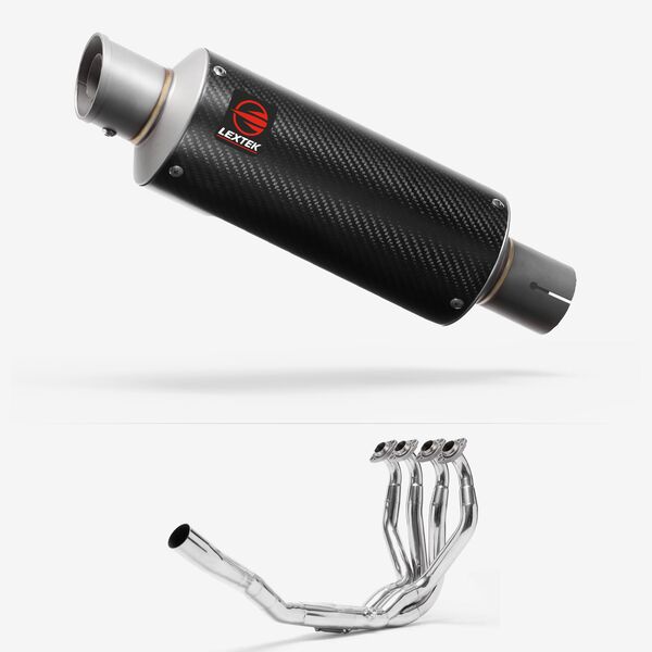 Lextek Carbon Fibre GP8C 240mm Exhaust System for Kawasaki ZX-6R Ninja (09-23)
