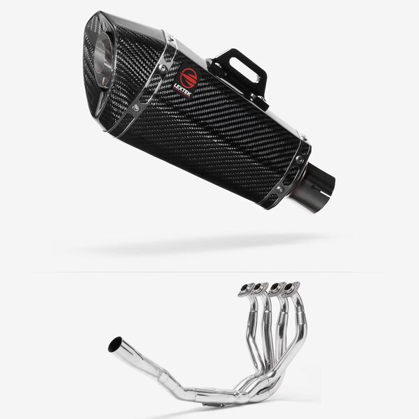 Lextek Carbon Fibre XP8C 210mm Exhaust System for Kawasaki ZX-6R Ninja (09-23)