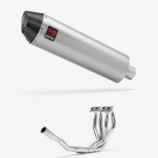 Lextek Brushed Stainless Steel RP1 400mm Exhaust System for Kawasaki ZX-6R Ninja (09-23)