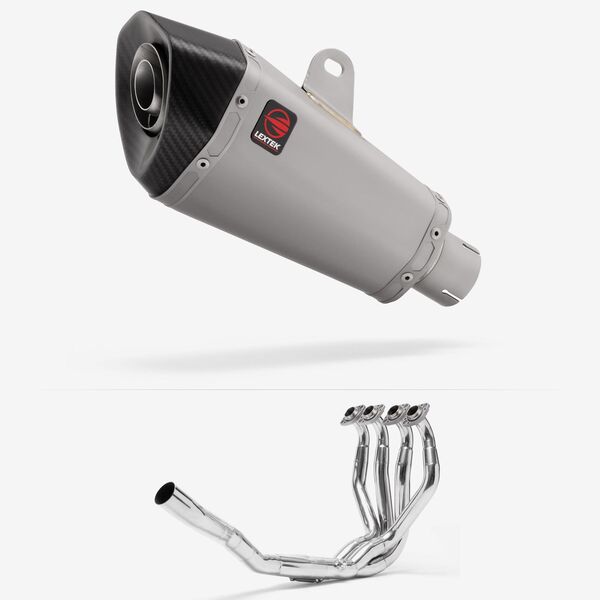 Lextek Matt Stainless Steel XP10 210mm Exhaust System for Kawasaki ZX-6R Ninja (09-23)