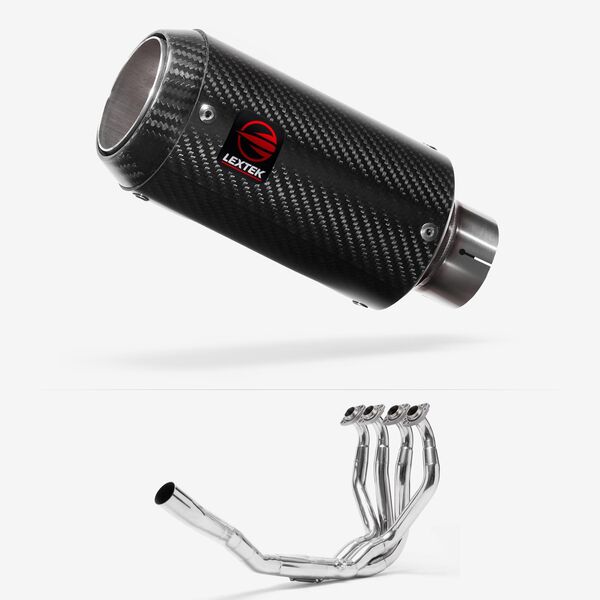 Lextek Carbon Fibre CP8C 150mm Exhaust System for Kawasaki ZX-6R Ninja (09-23)