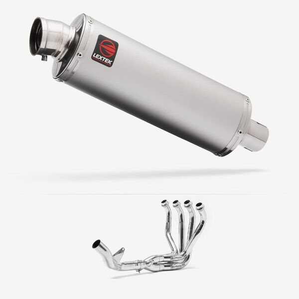 Lextek Matt Stainless Steel OP1 350mm Single Sided Exhaust for Kawasaki Z1000 (10-19)
