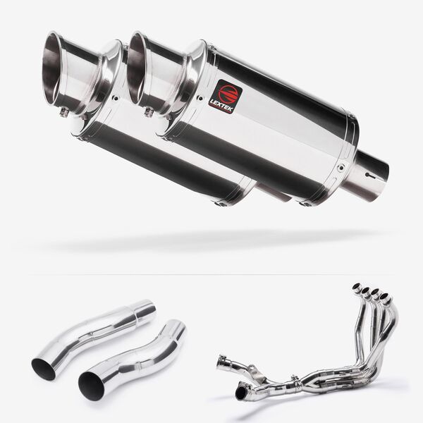 Lextek Stainless Steel YP4 Stubby Exhaust System 200mm for Kawasaki Z1000 (10-19)