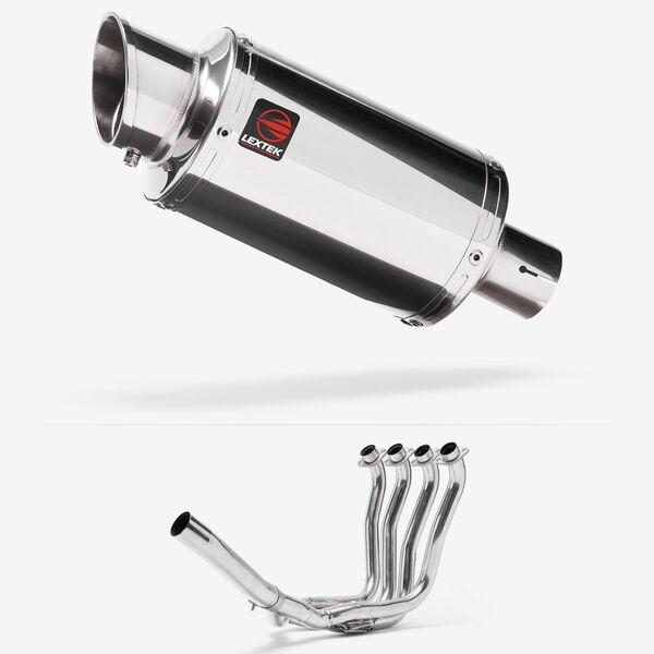 Lextek Stainless Steel YP4 Stubby Exhaust System 200mm for Suzuki GSXR 1000 (01-06)