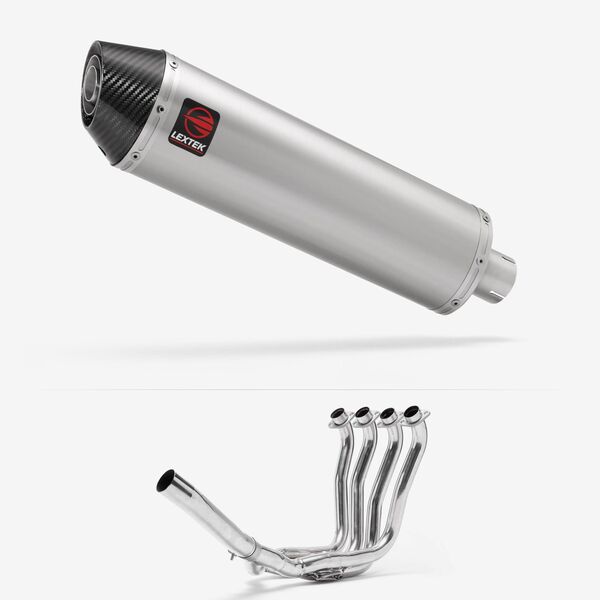 Lextek Brushed Stainless Steel RP1 400mm Exhaust System for Suzuki GSXR 1000 (01-06)