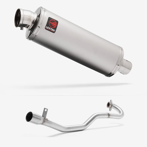 Lextek Matt Stainless Steel OP1 350mm Exhaust System for Lexmoto Adrenaline (EFI) 125