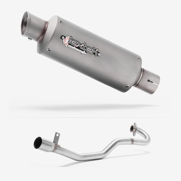 Lextek Matt Stainless Steel GP1 240mm Exhaust System for Lexmoto Adrenaline (EFI) 125
