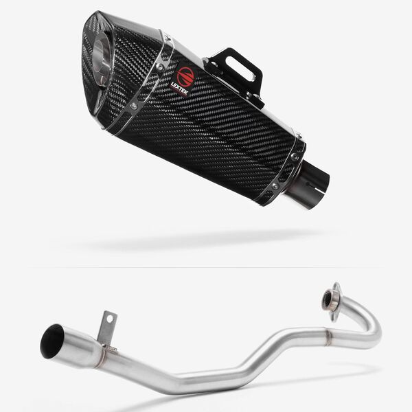 Lextek Carbon Fibre XP8C 210mm Exhaust System for Lexmoto Adrenaline (EFI) 125