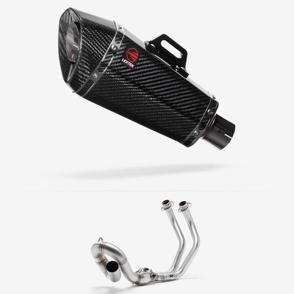 Lextek Carbon Fibre XP8C 210mm Low Level Exhaust System for Yamaha MT-07/XSR 700 (14-24)