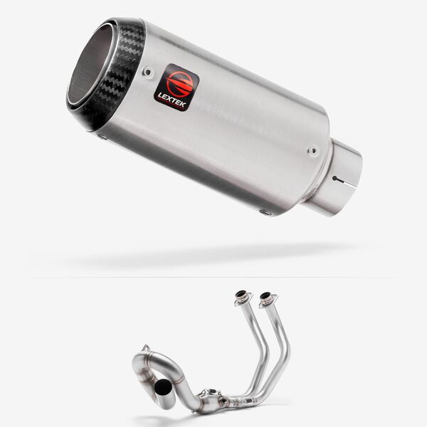 Lextek Matt Stainless Steel CP1 150mm Low Level Exhaust System for Yamaha MT-07/XSR 700 (14-24)