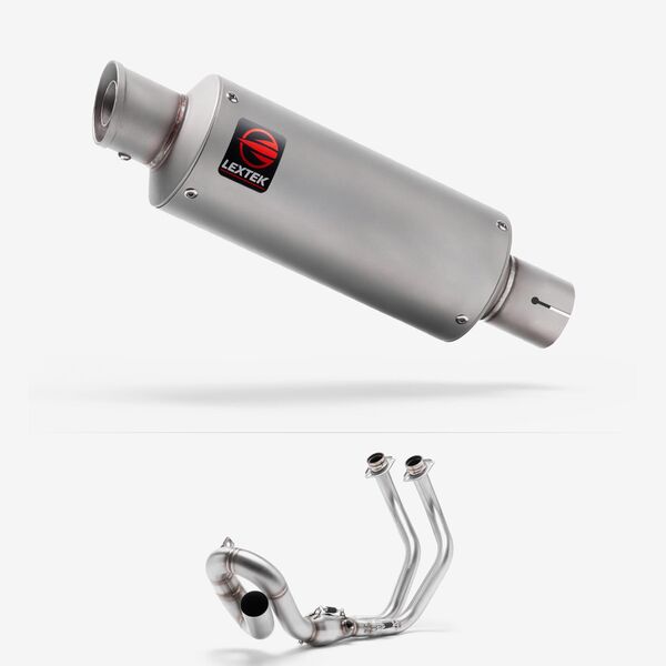 Lextek Matt Stainless Steel GP1 240mm Low Level Exhaust System for Yamaha MT-07/XSR 700 (14-24)