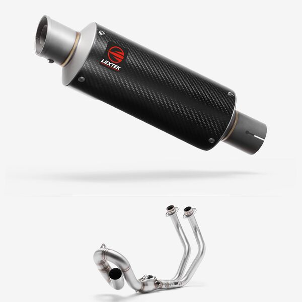 Lextek Carbon Fibre GP8C 240mm Low Level Exhaust System for Yamaha MT-07/XSR 700 (14-24)