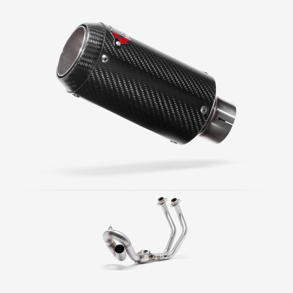 Lextek CP8C Full Carbon Exhaust System 150mm Low Level for Yamaha MT-07 Tracer (16-24)